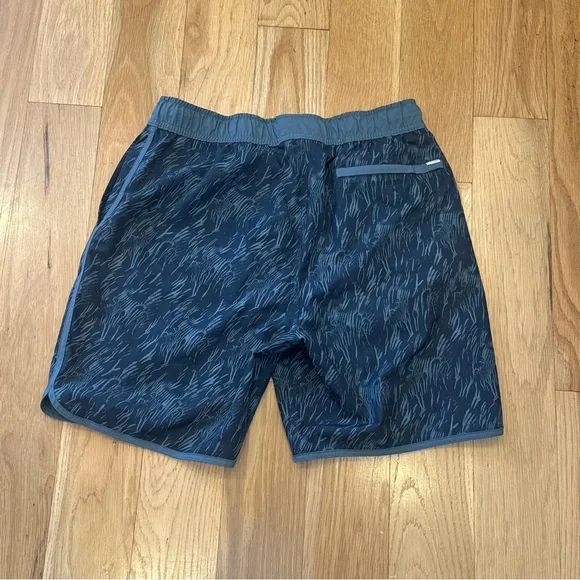 Vouri Men's Bank Shorts, Kashmir Flux Teal Gray Patterned Athletic Shorts, 7”, M - Picture 9 of 13